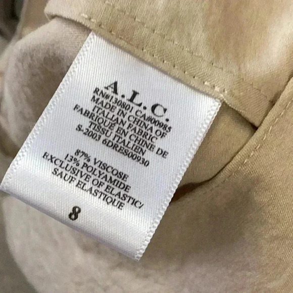 ALC CALLEY LONG SLEEVE OFF THE SHOULDER MAXI DRESS IN BEIGE- Size 8 - Picture 6 of 8